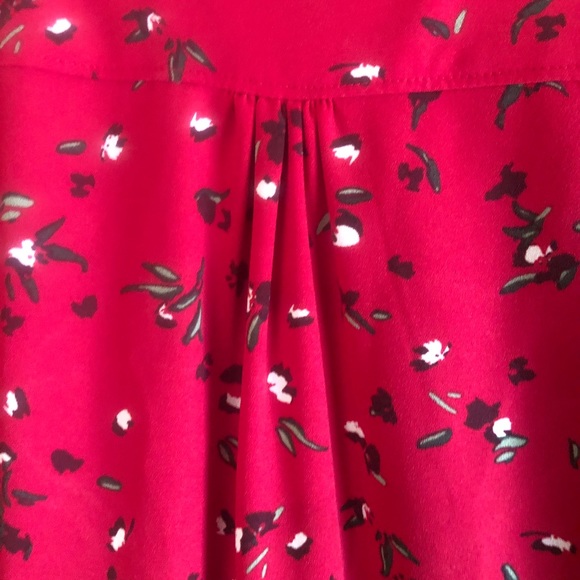 Banana Republic Button Down Shirt Dress, Red Pattern, Size 12 - Picture 5 of 9